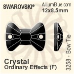 スワロフスキー Bow Tie ソーオンストーン (3258) 12x8.5mm - クリスタル 裏面プラチナフォイル