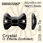 スワロフスキー Bow Tie ソーオンストーン (3258) 12x8.5mm - クリスタル エフェクト 裏面プラチナフォイル