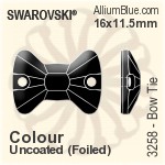 スワロフスキー Bow Tie ソーオンストーン (3258) 16x11.5mm - クリスタル エフェクト 裏面プラチナフォイル