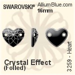 施華洛世奇 心形 手縫石 (3259) 16mm - 顏色 無水銀底
