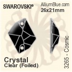 PREMIUM Cosmic Sew-on Stone (PM3265) 21x17mm - Clear Crystal With Foiling