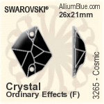 スワロフスキー Cosmic ソーオンストーン (3265) 26x21mm - クリスタル エフェクト 裏面プラチナフォイル