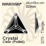 Swarovski Triangle Sew-on Stone (3270) 16mm - Colour (Half Coated) Unfoiled