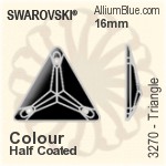 スワロフスキー Triangle ソーオンストーン (3270) 16mm - カラー（ハーフ　コーティング） 裏面にホイル無し