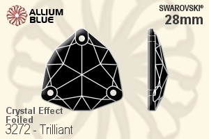 Swarovski Trilliant Sew-on Stone (3272) 28mm - Crystal Effect With Platinum Foiling