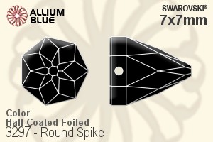Swarovski Round Spike Sew-on Stone (3297) 7x7mm - Color (Half Coated) With Platinum Foiling