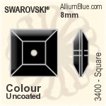 施華洛世奇 正方形 手縫石 (3400) 6mm - 顏色 白金水銀底