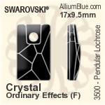 Swarovski Pendular Lochrose Sew-on Stone (3500) 9x5.5mm - Colour (Uncoated) Unfoiled