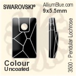施华洛世奇 Pendular Lochrose 手缝石 (3500) 17x9.5mm - Colour (Uncoated) With Platinum Foiling