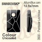 スワロフスキー Pendular Lochrose ソーオンストーン (3500) 9x5.5mm - カラー（コーティングなし） 裏面にホイル無し