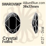 施華洛世奇 橢圓形 花式石 (4127) 30x22mm - 透明白色 白金水銀底