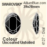 施華洛世奇 橢圓形 花式石 (4127) 30x22mm - 白色（半塗層） 白金水銀底