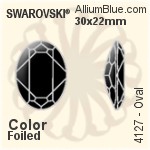 施華洛世奇 橢圓形 花式石 (4127) 30x22mm - 顏色 白金水銀底