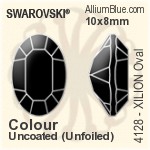 施華洛世奇 XILION 施亮 橢圓形 花式石 (4128) 14x10mm - 透明白色 白金水銀底