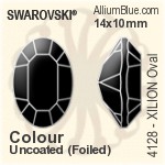 施華洛世奇XILION施亮橢圓形 花式石 (4128) 8x6mm - 透明白色 白金水銀底