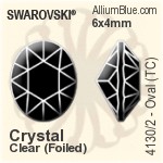 Swarovski Oval (TC) Fancy Stone (4130/2) 6x4mm - Clear Crystal With Green Gold Foiling