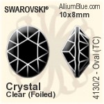 施華洛世奇 Oval (TC) 花式石 (4130/2) 10x8mm - Clear Crystal With Green Gold Foiling