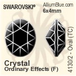 Swarovski Oval (TC) Fancy Stone (4130/2) 6x4mm - Colour (Uncoated) Unfoiled