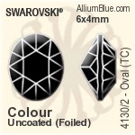 Swarovski Oval (TC) Fancy Stone (4130/2) 6x4mm - Colour (Uncoated) With Green Gold Foiling