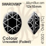 Swarovski Oval (TC) Fancy Stone (4130/2) 12x10mm - Colour (Uncoated) With Green Gold Foiling
