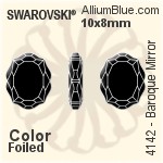 Swarovski Baroque Mirror Fancy Stone (4142) 14x11mm - Crystal Effect With Platinum Foiling