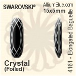 Swarovski Elongated Baguette Fancy Stone (4161) 15x5mm - Color With Platinum Foiling