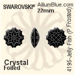 Swarovski Jelly Fish (Partly Frosted) Fancy Stone (4195) 14mm - Clear Crystal With Platinum Foiling