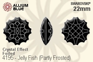 スワロフスキー Jelly Fish (Partly Frosted) ファンシーストーン (4195) 22mm - クリスタル エフェクト 裏面プラチナフォイル