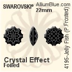 Swarovski Jelly Fish (Partly Frosted) Fancy Stone (4195) 22mm - Crystal Effect With Platinum Foiling