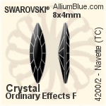 Swarovski Navette (TC) Fancy Stone (4200/2) 6x3mm - Colour (Uncoated) With Green Gold Foiling