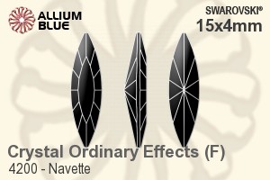 Swarovski Navette Fancy Stone (4200) 15x4mm - Crystal Effect With Platinum Foiling