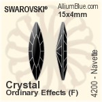 Swarovski Navette Fancy Stone (4200) 11x3mm - Clear Crystal With Platinum Foiling