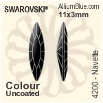 Swarovski Navette Fancy Stone (4200) 15x4mm - Crystal Effect With Platinum Foiling