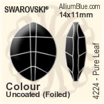 スワロフスキー Pure Leaf ファンシーストーン (4224) 14x11mm - カラー 裏面プラチナフォイル