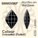 Swarovski Lemon Fancy Stone (4230) 19x12mm - Clear Crystal With Platinum Foiling