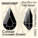Swarovski Pear-shaped (TC) Fancy Stone (4300/2) 8x4.8mm - Colour (Uncoated) Unfoiled