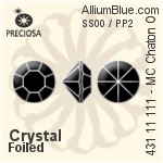 Preciosa MC Chaton OPTIMA (431 11 111) SS00 / PP2 - Clear Crystal With Golden Foiling