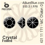 Preciosa MC Chaton (431 11 111) SS3.5 / PP8 - Clear Crystal With Golden Foiling