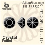 Preciosa MC Chaton (431 11 111) SS9.5 / PP20 - Clear Crystal With Golden Foiling