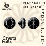 Preciosa MC Chaton OPTIMA (431 11 111) SS9.5 / PP20 - Clear Crystal With Golden Foiling