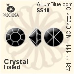 Preciosa MC Chaton OPTIMA (431 11 111) SS18 - Clear Crystal With Golden Foiling