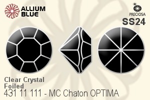 Preciosa MC Chaton OPTIMA (431 11 111) SS24 - Clear Crystal With Golden Foiling