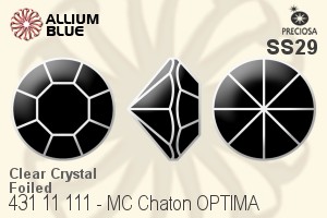 Preciosa MC Chaton OPTIMA (431 11 111) SS29 - Clear Crystal With Golden Foiling
