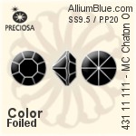 Preciosa MC Chaton OPTIMA (431 11 111) SS9.5 / PP20 - Color With Golden Foiling