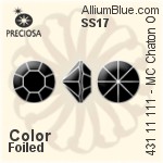 Preciosa プレシオサ MC マシーンカットチャトン OPTIMA (431 11 111) SS17 - カラー 裏面ゴールドフォイル