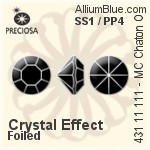 Preciosa プレシオサ MC マシーンカットチャトン OPTIMA (431 11 111) SS1 / PP4 - カラー（コーティング） 裏面ゴールドフォイル