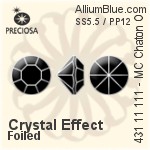 Preciosa MC Chaton OPTIMA (431 11 111) SS5.5 / PP12 - Crystal Effect With Silver Foiling