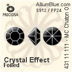 Preciosa MC Chaton OPTIMA (431 11 111) SS12 / PP24 - Crystal Effect With Silver Foiling