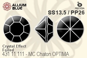 Preciosa MC Chaton OPTIMA (431 11 111) SS13.5 / PP26 - Crystal Effect With Silver Foiling