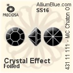 Preciosa MC Chaton OPTIMA (431 11 111) SS16 - Crystal Effect With Silver Foiling